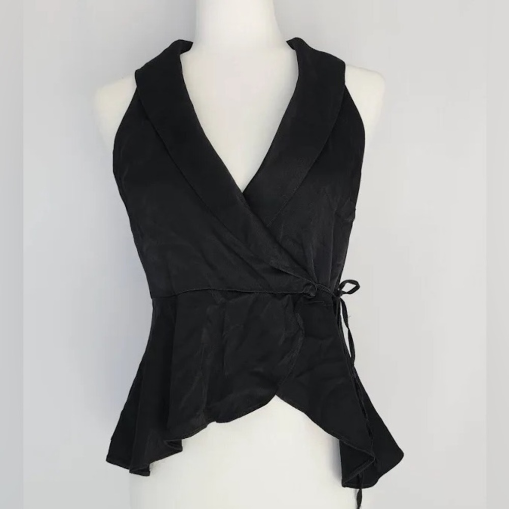 Free People Satin Wrap Blouse